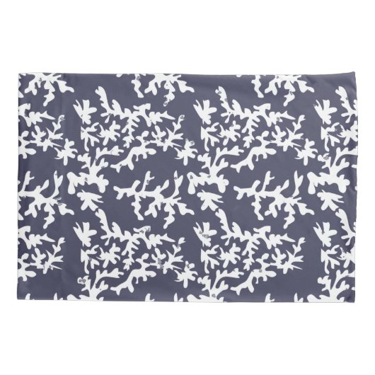 Kustchic Hamptons Blauw en Wit Koraalrif Kussensloop (Achterkant-Links)