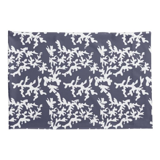 Kustchic Hamptons Blauw en Wit Koraalrif Kussensloop (Achterkant-Rechts)