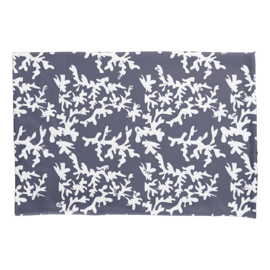 Kustchic Hamptons Blauw en Wit Koraalrif Kussensloop (Voorkant-Links)