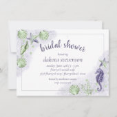 Kustchic | Paarse en groene Zee Life Shower Kaart (Voorkant)