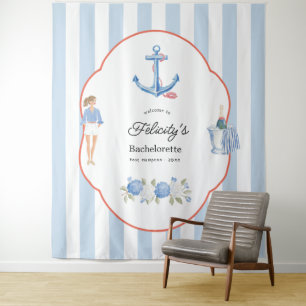 Kustchic vrijgezellenfeest strandhuis wandkleed