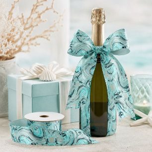 Kustchic Wervelingen Mint Oceaan Zee Aqua Blauwe G Satijnen Lint