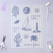 Kustchic Zomerstemming op Blauw Witte Strepen Tissuepapier (Craft)