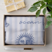 Kustchic Zomerstemming op Blauw Witte Strepen Tissuepapier (Geschenk)