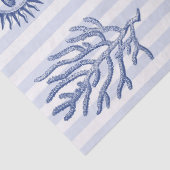 Kustchic Zomerstemming op Blauw Witte Strepen Tissuepapier (Detail)