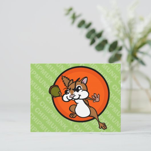 KUSTCHIPMUNK HORIZONTAL BRIEFKAART (Staand voorkant)