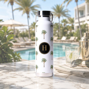 Kustchique Palmboom Monogram Waterfles