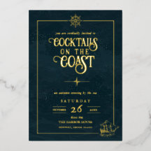 Kustcocktailparty Uitnodiging | Nautilus Goud