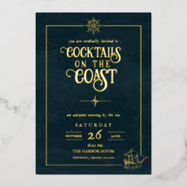 Kustcocktailparty Uitnodiging | Nautilus Goud 