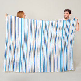 Kustcomfort: Strandstrepen Werpdeken Fleece Deken
