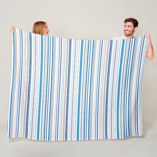 Kustcomfort: Strandstrepen Werpdeken Fleece Deken (In situ)