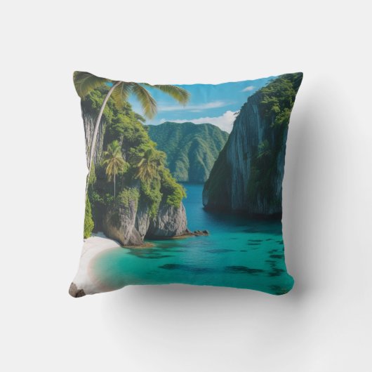 Kustcomfort: Tropical Cove Paradise Kussen (Achterkant)