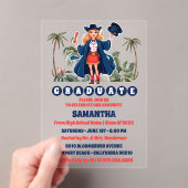 Kustcowgirl afstudeerfeest acryl uitnodigingen (Insitu (Draagbaar))