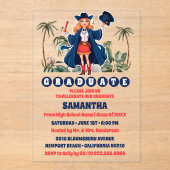 Kustcowgirl afstudeerfeest acryl uitnodigingen (Voorkant)