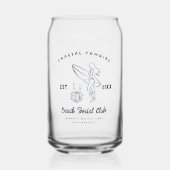 Kustcowgirl Bachelorette Favor Blikvorm Glas (Voorkant)