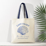 Kustcowgirl Bachelorette feestgunsten Tote Bag<br><div class="desc">Laatste toast op de kust Cowgirl Bachelorette weekend op een kust bachelorette gunsten gepersonaliseerde gedrukte canvas tas,  bachelorette partij gepersonaliseerde gunsttas stoffige blauw marine nautische cowgirl strand stoffige blauw thema partyguns canvas tas</div>