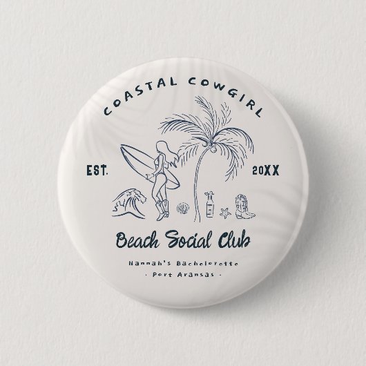 Kustcowgirl Bachelorette knop Ronde Button 5,7 Cm (Voorkant)