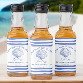 Kustcowgirl Bachelorette laatste toast aan de kust Likeurfles Etiket