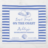 Kustcowgirl Bachelorette laatste toast aan de kust Sparkling Wijnetiket (Enkel label)