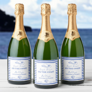 Kustcowgirl Bachelorette laatste toast aan de kust Sparkling Wijnetiket