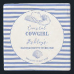 Kustcowgirl Bachelorette party gunsten afgedrukt Stenen Onderzetter<br><div class="desc">Coastal Cowgirl Bachelorette partij gunsten monogram gepersonaliseerde gedrukte stenen onderzetters bachelorette party tafel decor bruidsmeisje geschenken bruids partij gunsten</div>