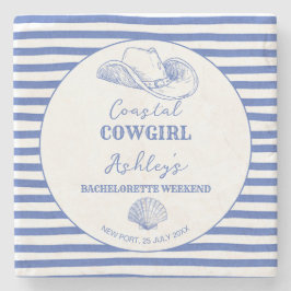 Kustcowgirl Bachelorette party gunsten afgedrukt Stenen Onderzetter