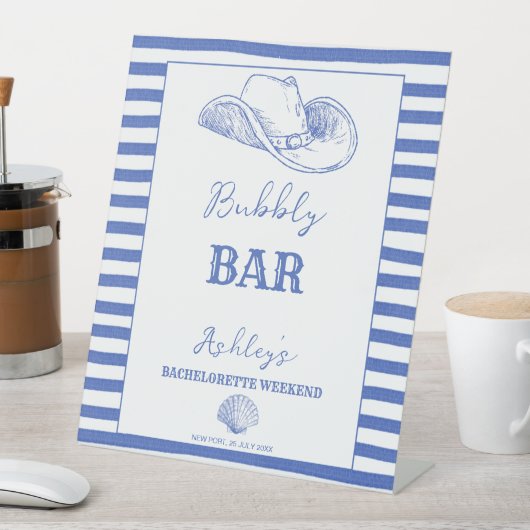 Kustcowgirl Bachelorette weekend gedrukt Reclamebord Met Voetstuk (Insitu)