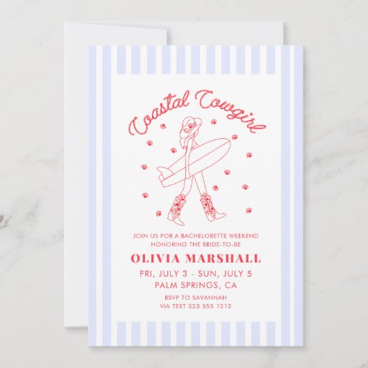 Kustcowgirl Bachelorette Weekend Route Kaart (Voorkant)