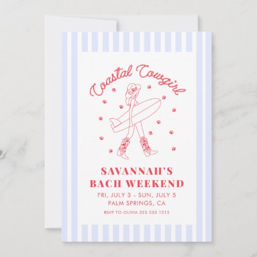 Kustcowgirl Bachelorette Weekend Route Kaart (Voorkant)