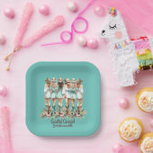 Kustcowgirl bruidsmeisjes 7 inch vierkant papieren bordje (Feest)