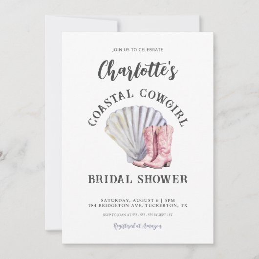 Kustcowgirl Elegant Vrijgezellenfeest Kaart (Voorkant)