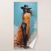 Kustcowgirl esthetische badkamer fitnessruimte hot badhanddoek (Badhanddoek)