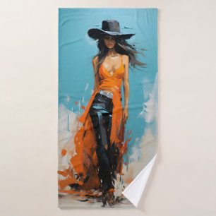 Kustcowgirl esthetische badkamer fitnessruimte hot badhanddoek