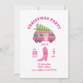 Kustcowgirl Kerstfeest RV Camper Roze Kaart (Voorkant)