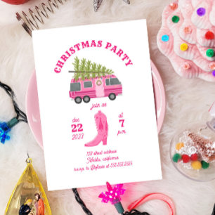Kustcowgirl Kerstfeest RV Camper Roze Kaart