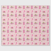 Kustcowgirl laarzen roze kerstcamper modern cadeaupapier (Vlak)