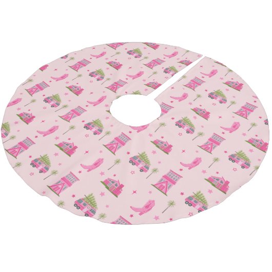 Kustcowgirl laarzen roze kerstcamper modern kerstboom rok (Gekanteld)