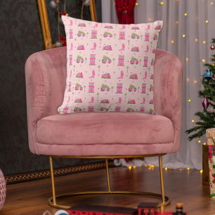Kustcowgirl laarzen roze kerstcamper modern kussen