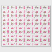 Kustcowgirl laarzen roze RV Mideeuw Kerstmis Cadeaupapier (Vlak)