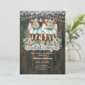 Kustcowgirl rustieke strand bachelorette bruids kaart (Staand voorkant)