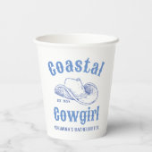 Kustcowgirl strand bachelorette op maat papieren bekers (Achterkant)