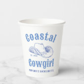 Kustcowgirl strand bachelorette op maat papieren bekers (Voorkant)