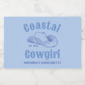 Kustcowgirl strand nautische vrijgezelle sparkling wijnetiket (Enkel label)