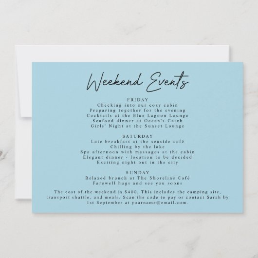 Kustcowgirl strand vrijgezellenweekend kaart (Achterkant)