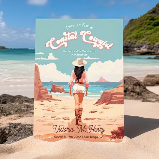 Kustcowgirl vrijgezellenfeest kaart