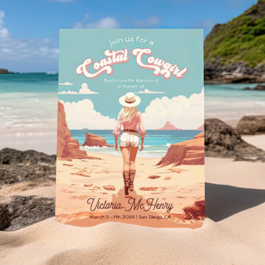 Kustcowgirl vrijgezellenfeest kaart