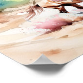 Kustcowgirl's Paardrijden op Tropisch eiland Poster (Hoek)