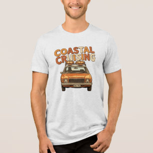 Kustcruise Surf Life Vintage Stijl Zomer Tri-Blend Shirt
