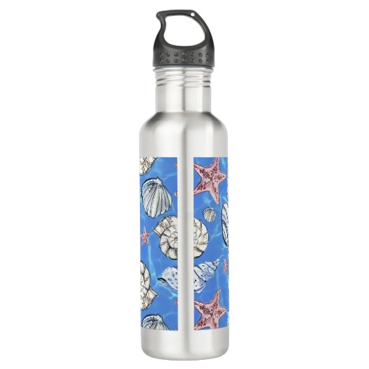 Kustdecor Seashell Ocean Water Waterfles (Achterkant)