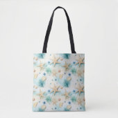 Kustdecoratie geïnspireerd op zeesterren en schelp tote bag (Voorkant)